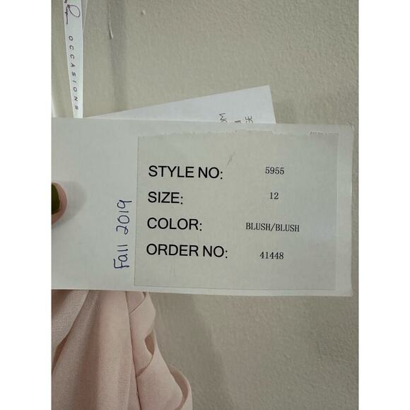 HAYLEY PAIGE OCCASIONS Formal Bridesmaid Dress Gown 5955 Blush - Sz 12 - NWT - Picture 7 of 10